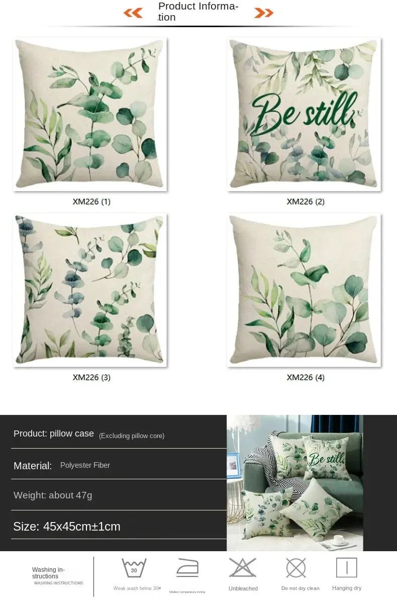 Taie d'Oreiller Polyester Imprimée Eucalypto