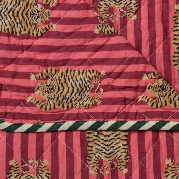Quilt Ethnic plaid i bomuld, tiger/pink – EJA