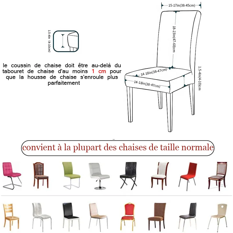 Housse de Chaise PU Cuir Gris Clair