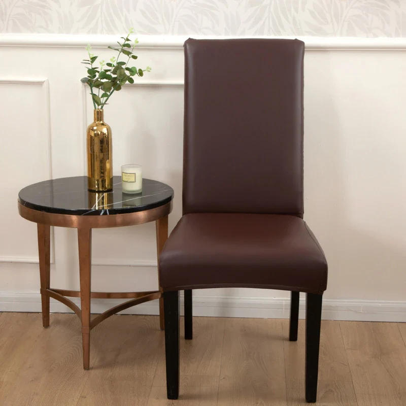 Housse de Chaise PU Cuir Marron