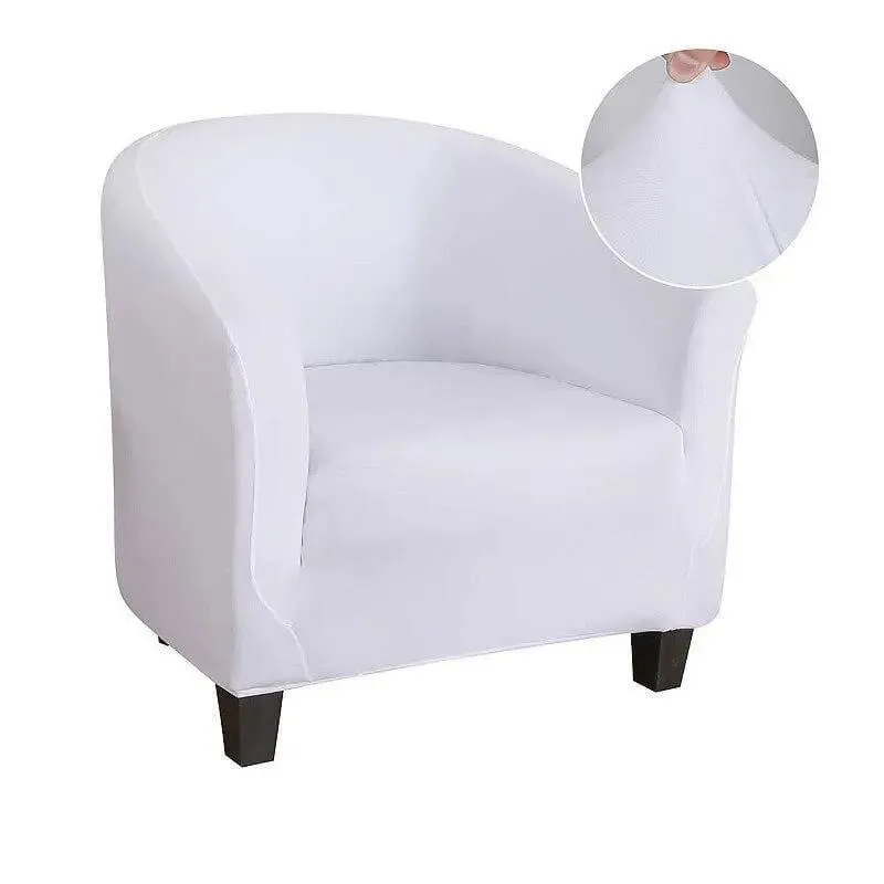 Housse Blanc De Fauteuil Club - Extensible