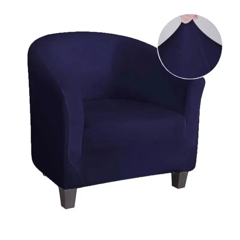 Housse Bleu Marine De Fauteuil Club - Extensible