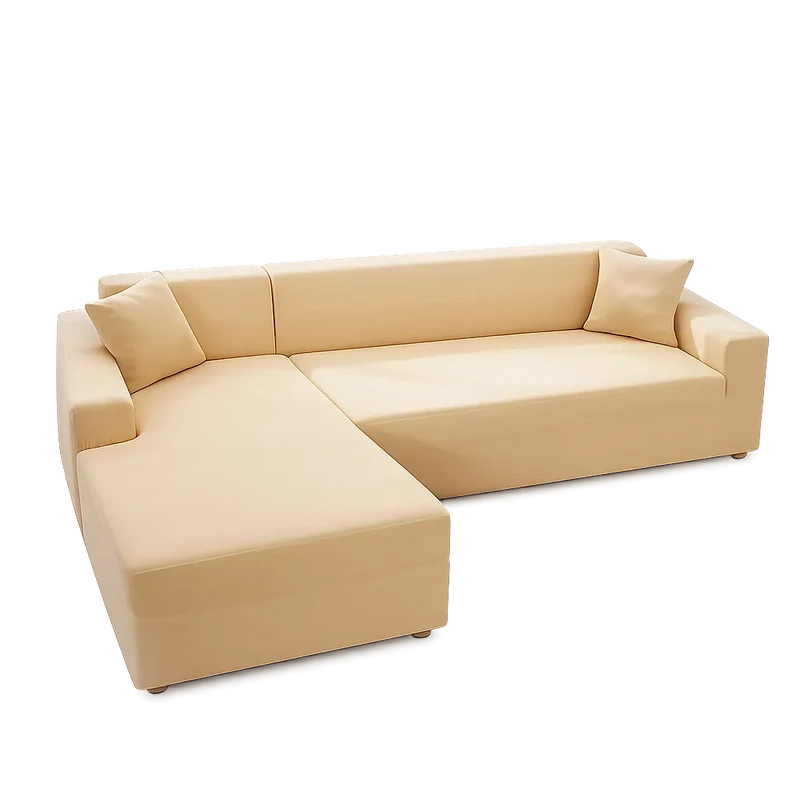 Housse de Canapé d’Angle Beige