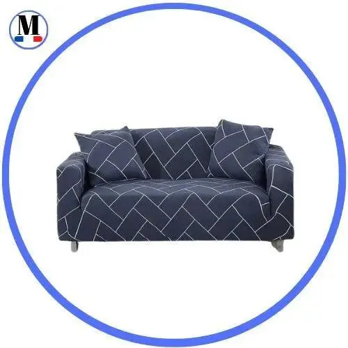 Motif Bricableu - Housse de Canapé Extensible