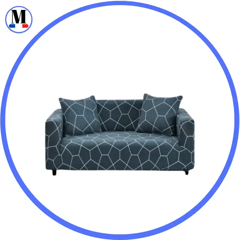 Motif Bleucrowo - Housse de Canapé Extensible