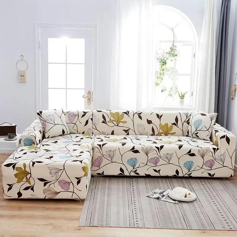 Motif Valleso - Housse de Canapé d’Angle Extensible