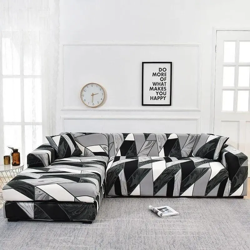 Motif Ruber - Housse de Canapé d’Angle Extensible