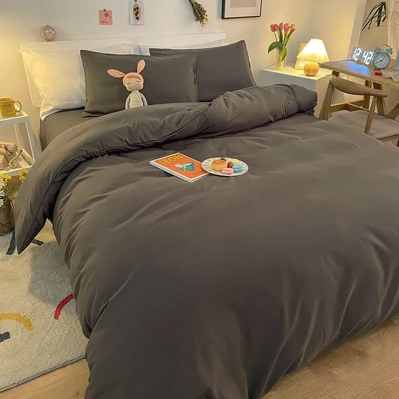 Gris foncé - Housse de couette de qualité supérieure