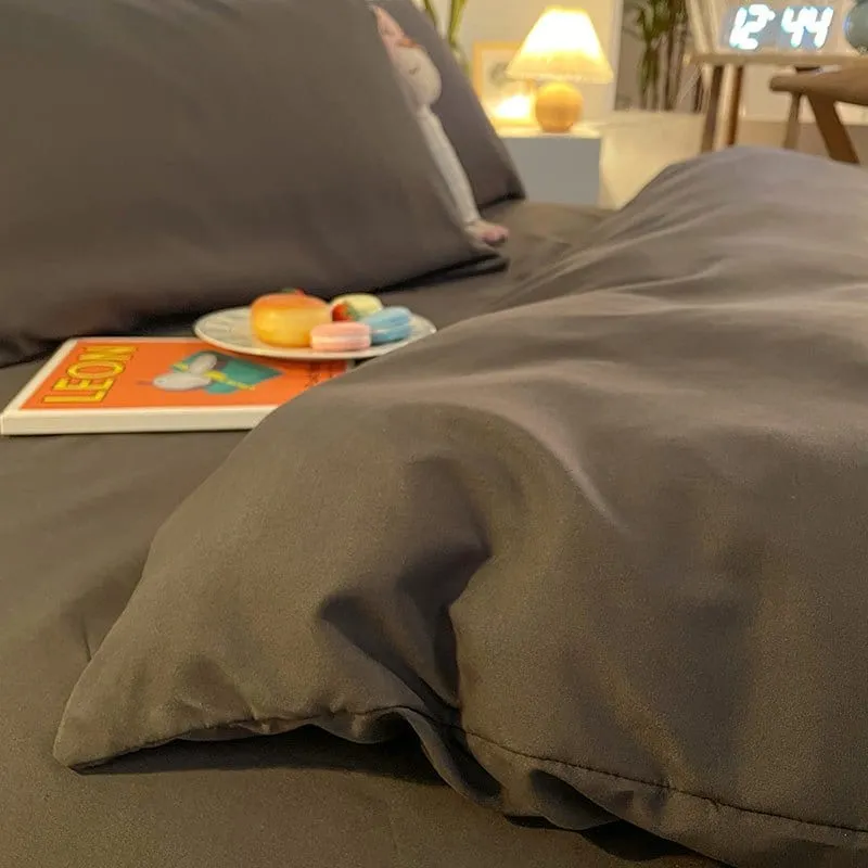 Gris foncé - Housse de couette de qualité supérieure