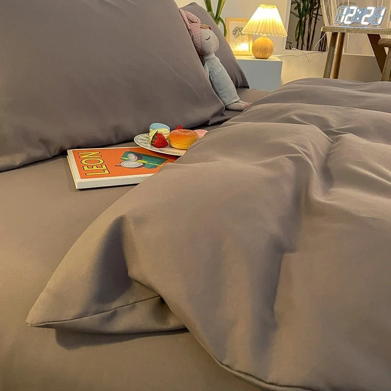 Gris - Housse de couette de qualité supérieure