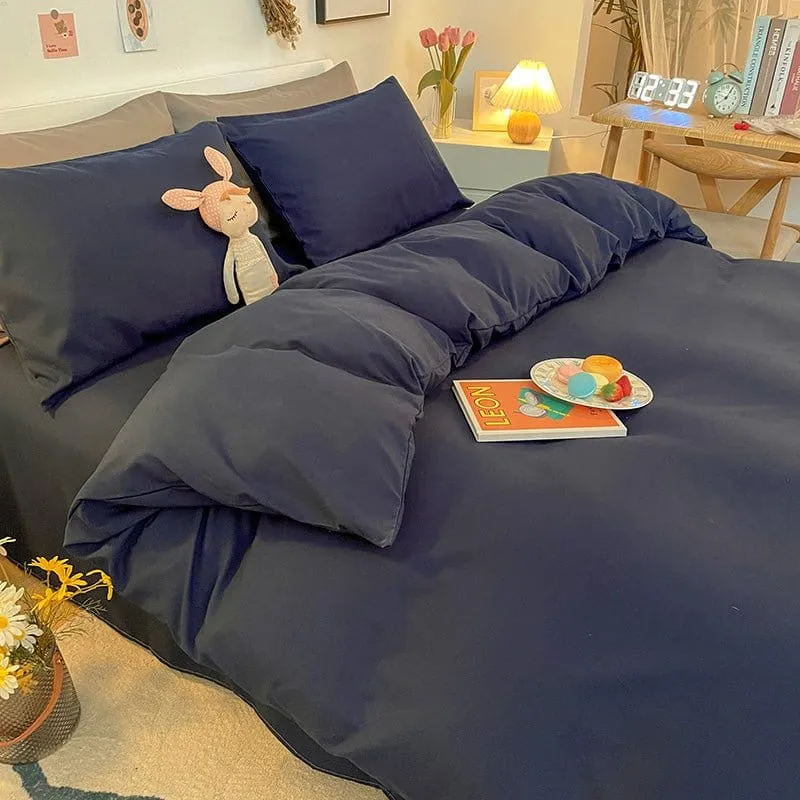 Bleu marine - Housse de couette de qualité supérieure