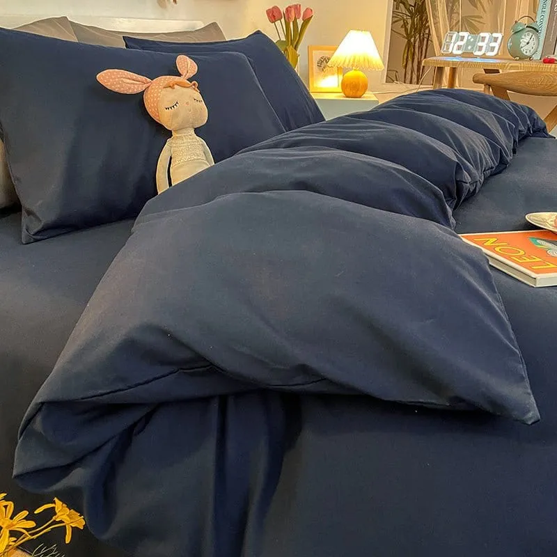 Bleu marine - Housse de couette de qualité supérieure