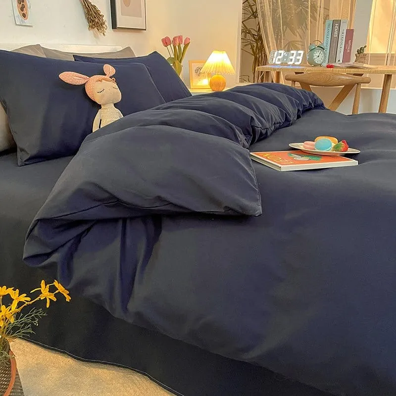 Bleu marine - Housse de couette de qualité supérieure
