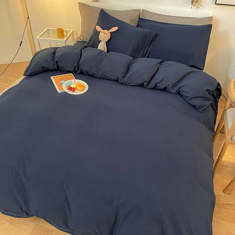 Bleu marine - Housse de couette de qualité supérieure