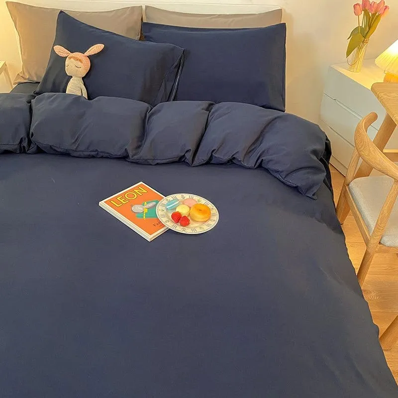 Bleu marine - Housse de couette de qualité supérieure