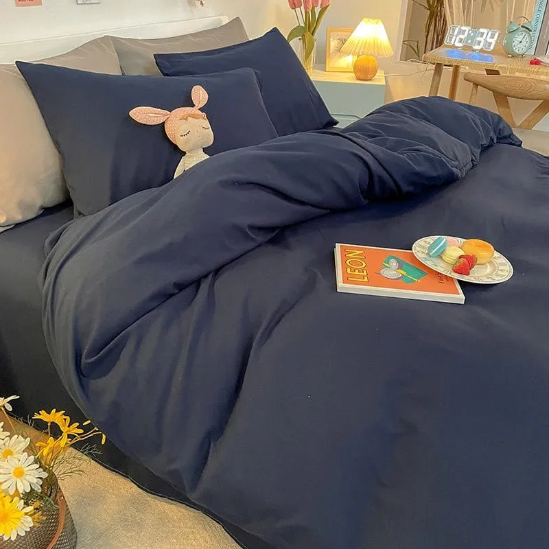 Bleu marine - Housse de couette de qualité supérieure