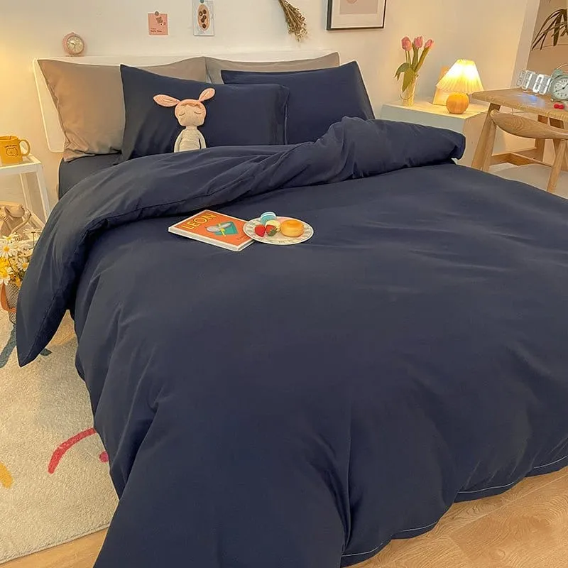 Bleu marine - Housse de couette de qualité supérieure