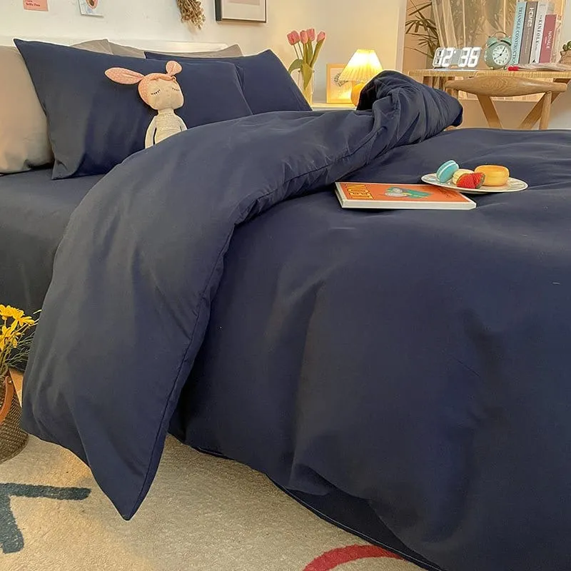 Bleu marine - Housse de couette de qualité supérieure