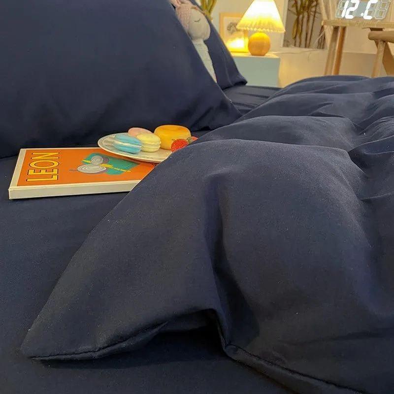 Bleu marine - Housse de couette de qualité supérieure