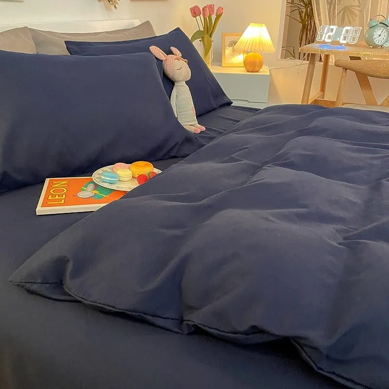 Bleu marine - Housse de couette de qualité supérieure