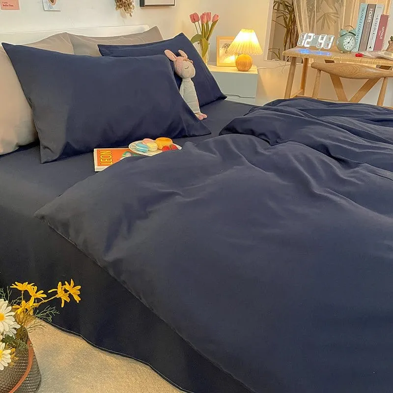 Bleu marine - Housse de couette de qualité supérieure