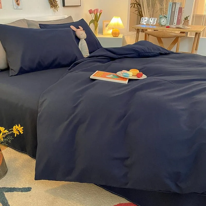 Bleu marine - Housse de couette de qualité supérieure