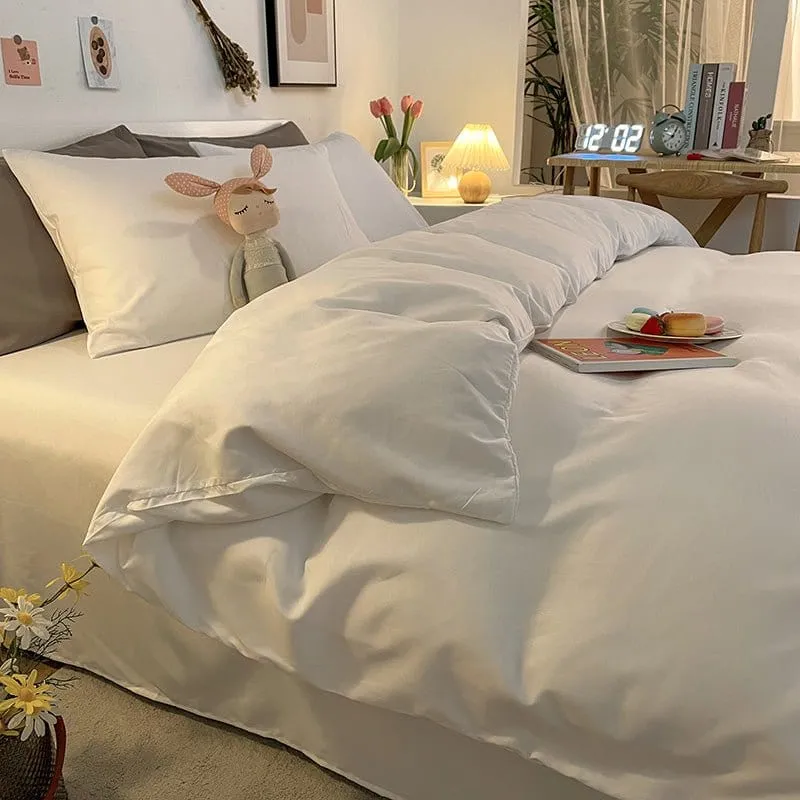 Blanc - Housse de couette de qualité supérieure