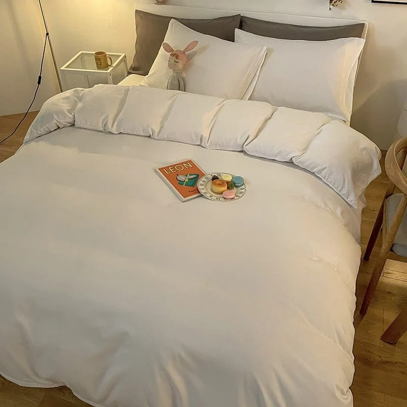 Blanc - Housse de couette de qualité supérieure