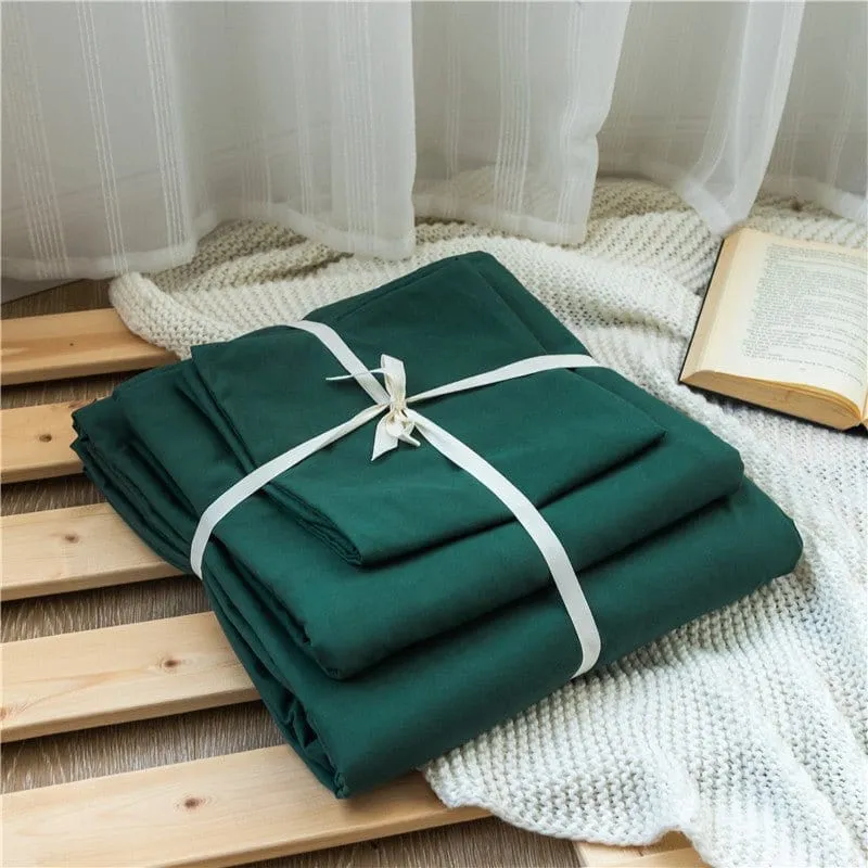 Vert - Drap housse / Housse de couette / 2 taies d'oreiller