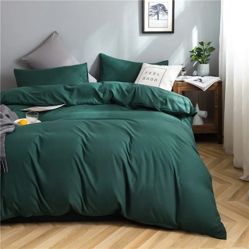 Vert - Drap housse / Housse de couette / 2 taies d'oreiller