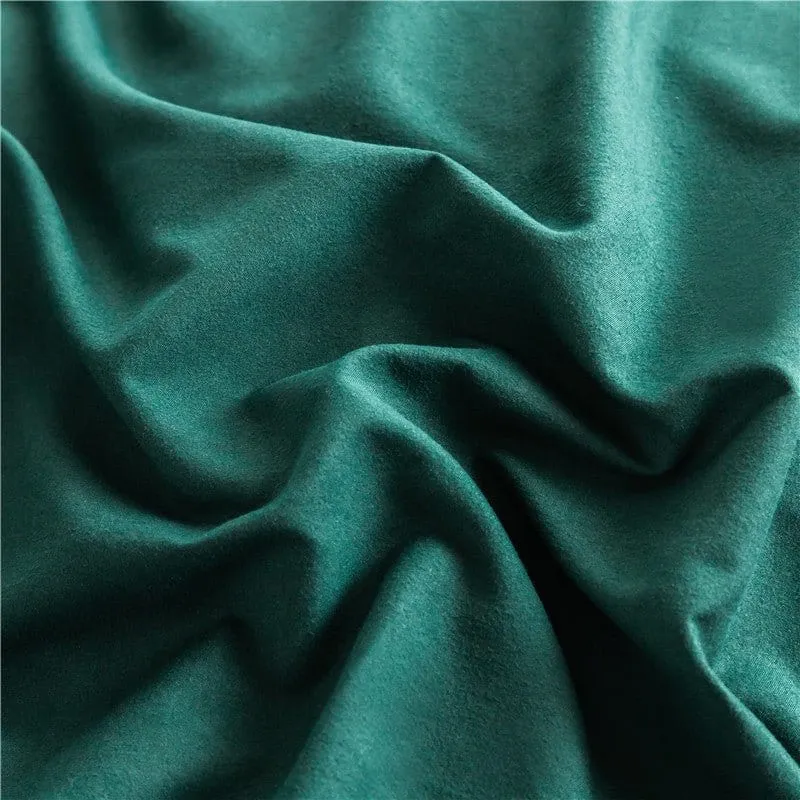 Vert - Drap housse / Housse de couette / 2 taies d'oreiller