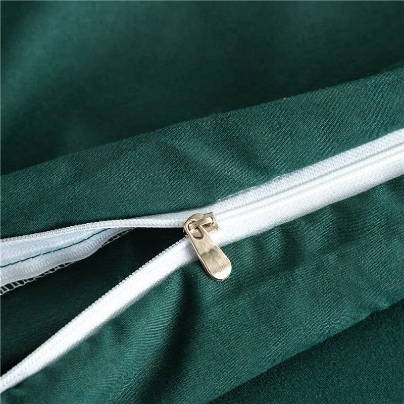 Vert - Drap housse / Housse de couette / 2 taies d'oreiller