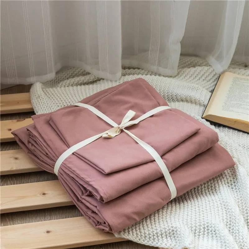 Rose pêche - Drap housse / Housse de couette / 2 taies d'oreiller