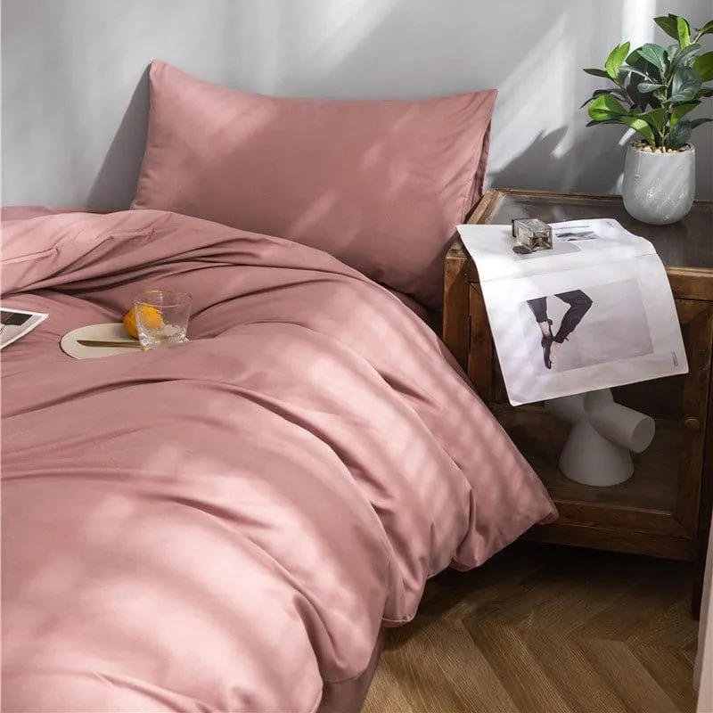 Rose pêche - Drap housse / Housse de couette / 2 taies d'oreiller