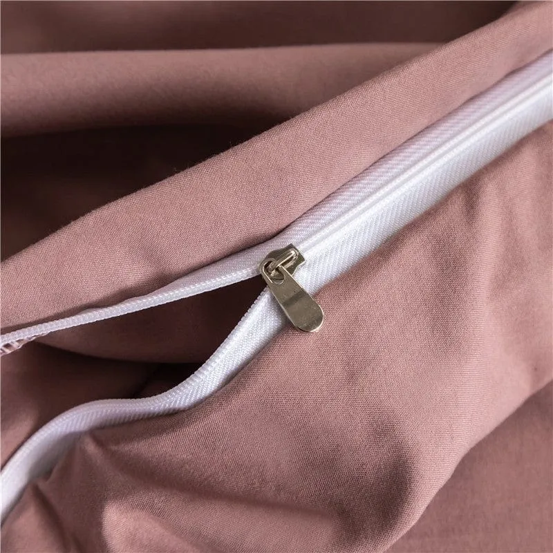 Rose pêche - Drap housse / Housse de couette / 2 taies d'oreiller