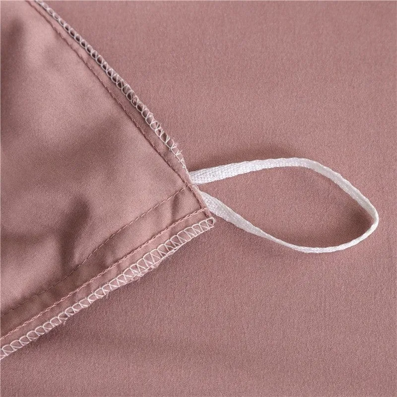 Rose pêche - Drap housse / Housse de couette / 2 taies d'oreiller