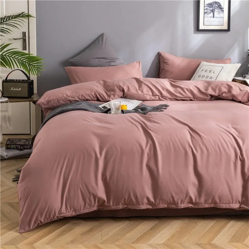 Rose pêche - Drap housse / Housse de couette / 2 taies d'oreiller