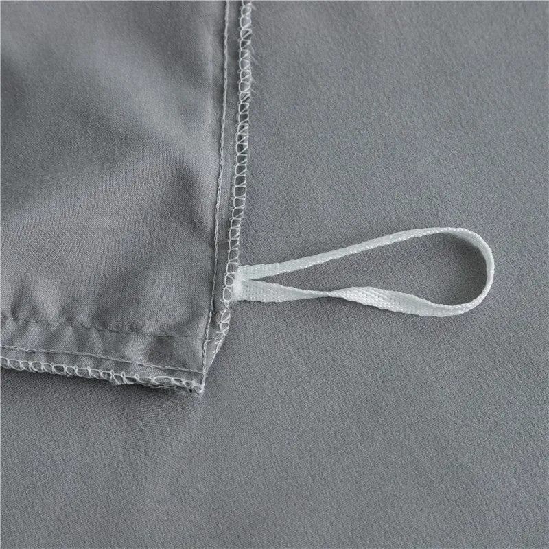 Gris clair - Drap housse / Housse de couette / 2 taies d'oreiller