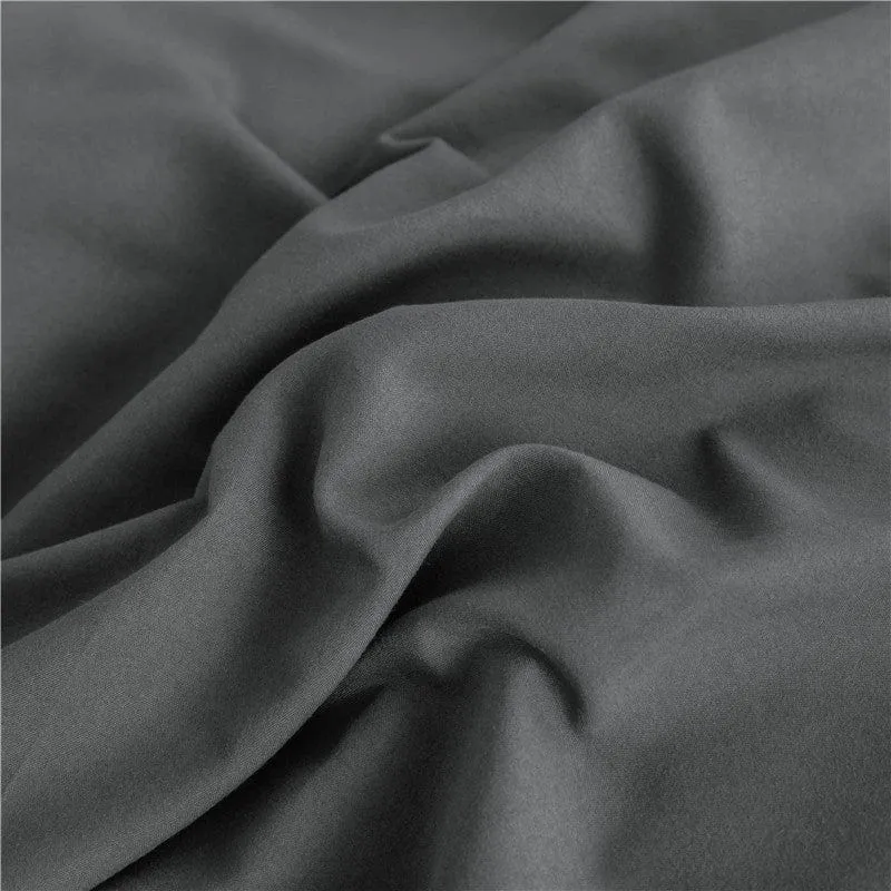 Gris - Drap housse / Housse de couette / 2 taies d'oreiller