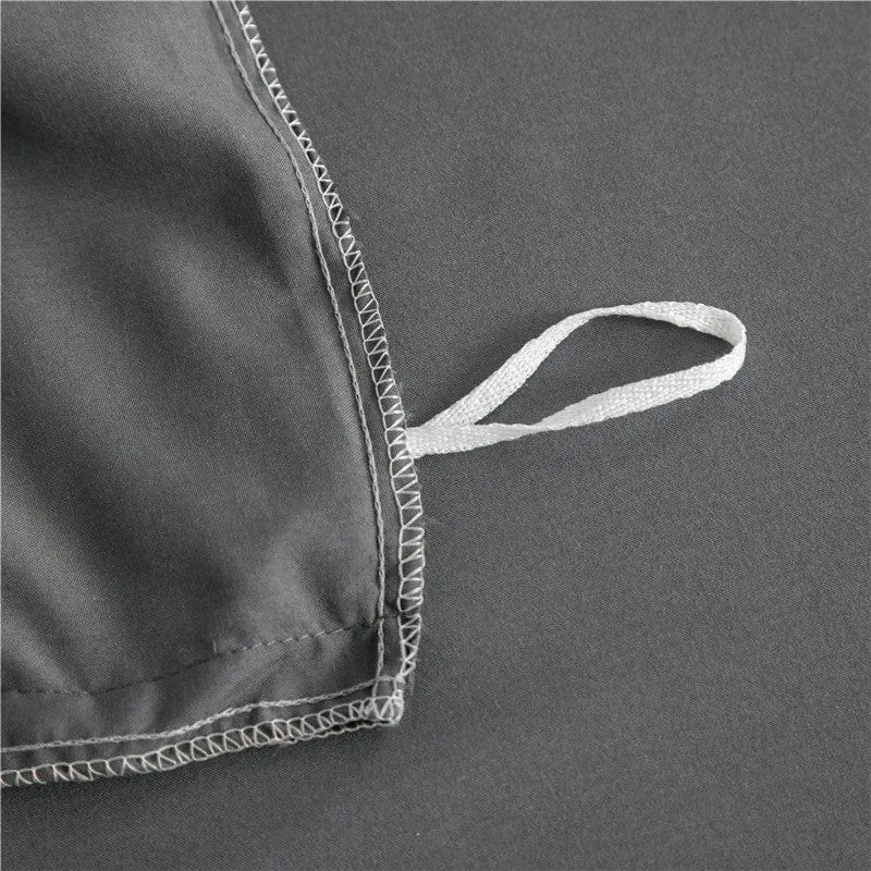 Gris - Drap housse / Housse de couette / 2 taies d'oreiller