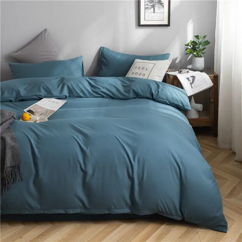 Bleu persan - Drap housse / Housse de couette / 2 taies d'oreiller