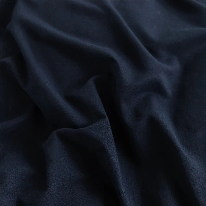 Bleu marine - Drap housse / Housse de couette / 2 taies d'oreiller