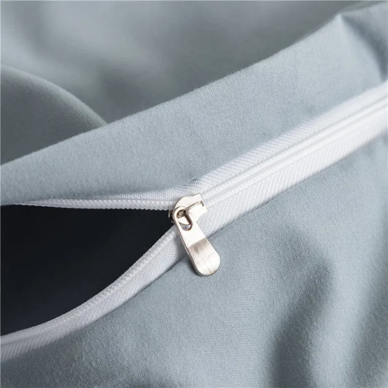 Bleu ciel - Drap housse / Housse de couette / 2 taies d'oreiller