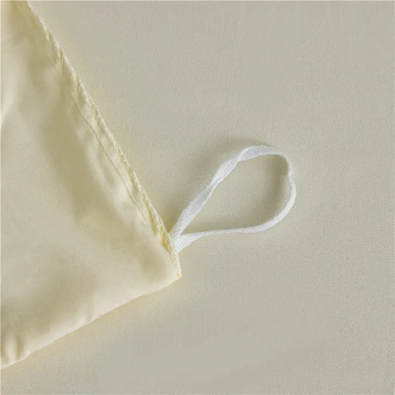 Blanc cassé - Drap housse / Housse de couette / 2 taies d'oreiller