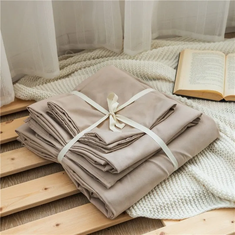 Café - Drap housse / Housse de couette / 2 taies d'oreiller