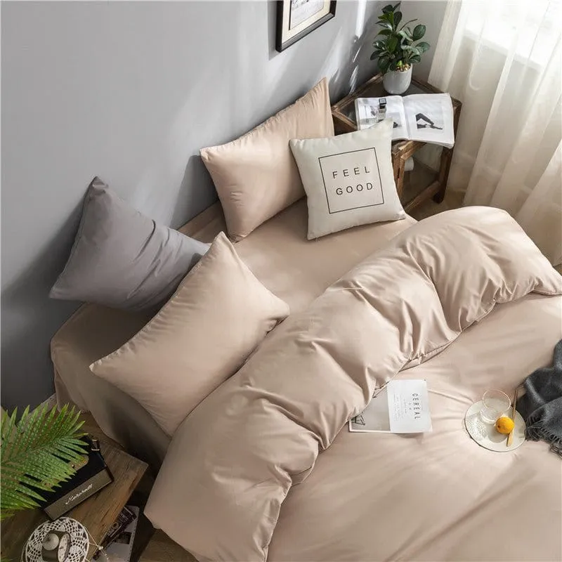 Café - Drap housse / Housse de couette / 2 taies d'oreiller