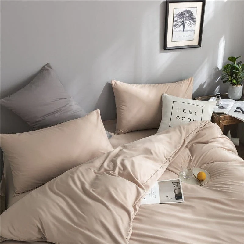 Café - Drap housse / Housse de couette / 2 taies d'oreiller