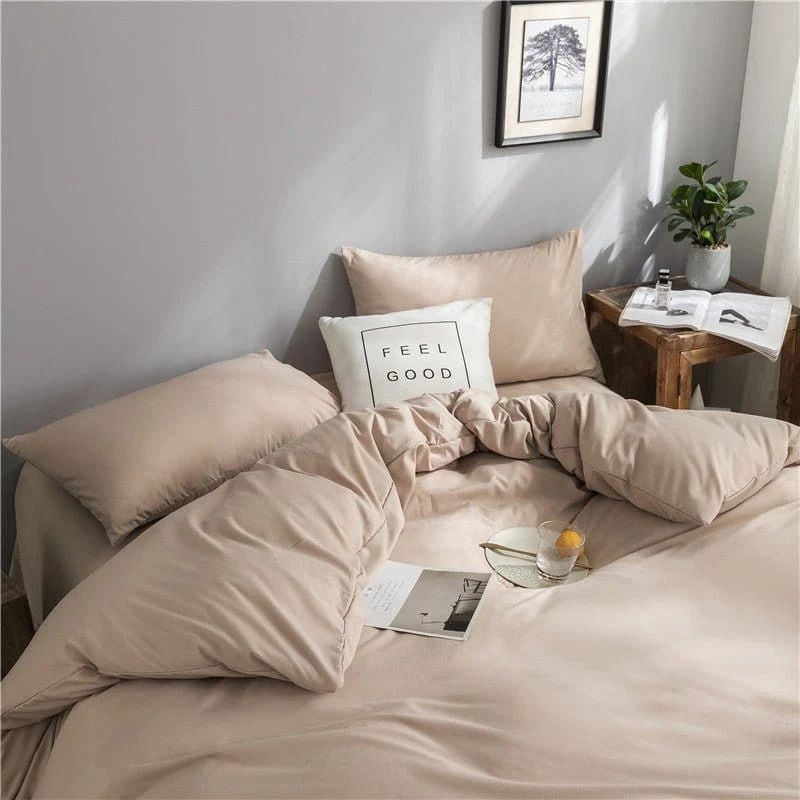 Café - Drap housse / Housse de couette / 2 taies d'oreiller