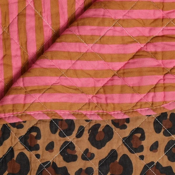 Stor Quilt Ethnic plaid i bomuld, leopard – EJA
