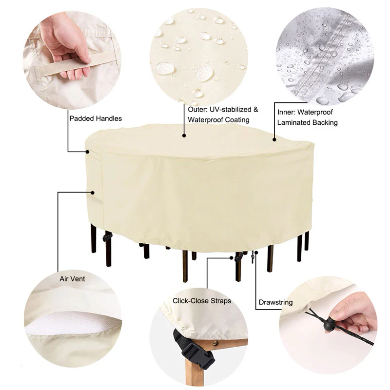 Housse de Table de Jardin Beige